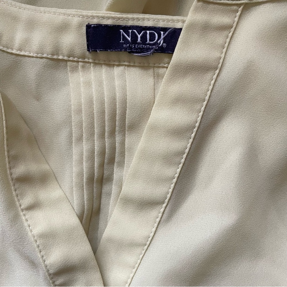 NYDJ Yellow Pintuck Blouse US L - Picture 4 of 4